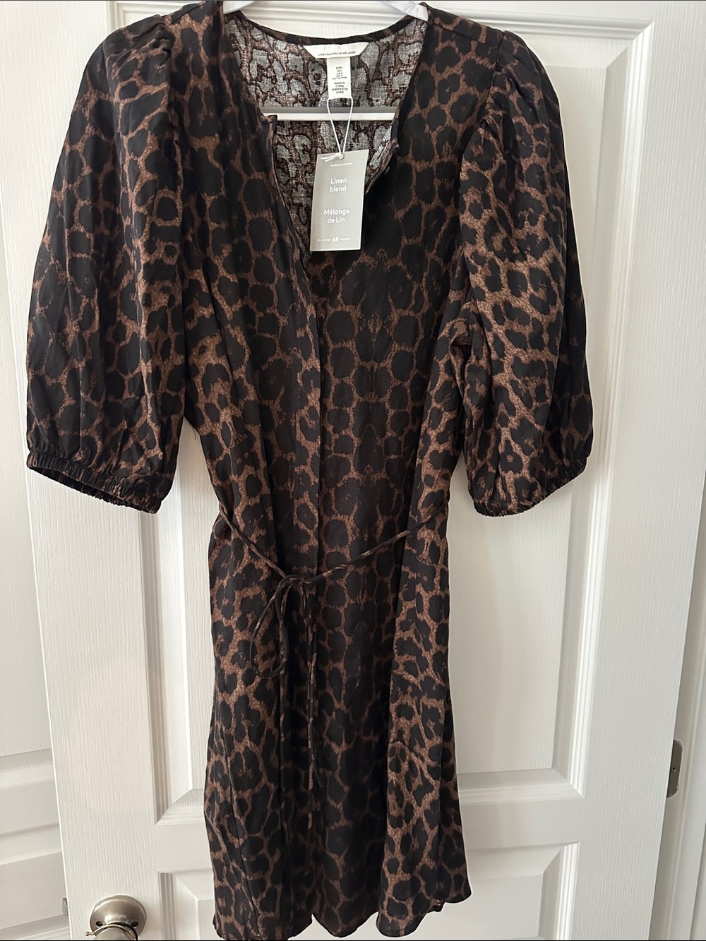 H&M Brown and Black Leopard Print Mini Dress